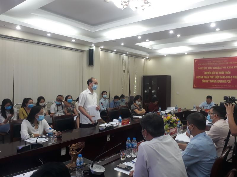 Giám đốc Sở Y tế Thái Nguyên Đặng Ngọc Huy phát biểu tại cuộc họp Hội đồng đánh giá, nghiệm thu Đề tài