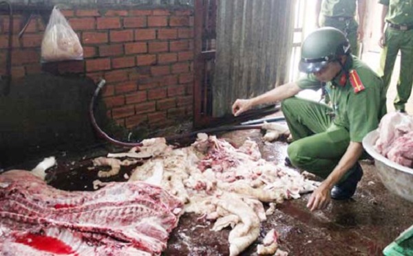 Đồng Nai: Bắt quả tang cơ sở giết mổ heo bệnh, heo chết