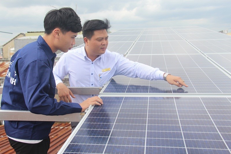 Công trình điện mặt trời mái nhà của một khách hàng tại PC Đồng Nai (phường Tân Phong, Tp. Biên Hòa, tỉnh Đồng Nai). Ảnh: EVNSPC
