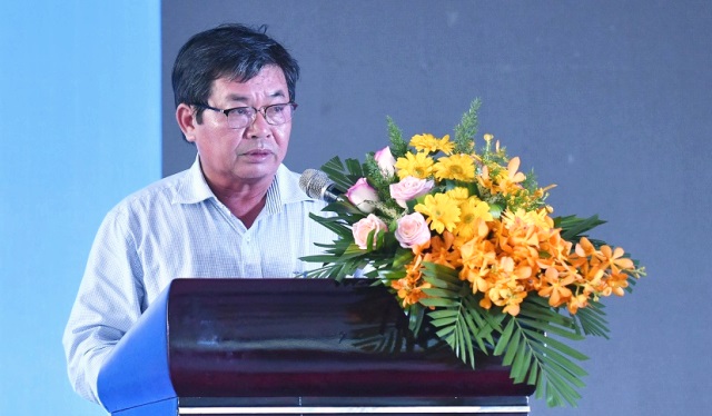 Ông Lưu Xuân Vĩnh, Chủ tịch UBND tỉnh Ninh Thuận phát biểu tại buổi lễ.