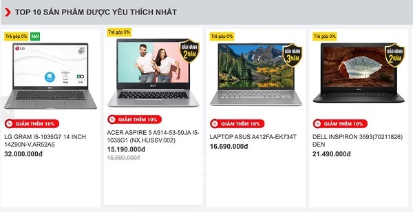 Nhiều khuyến mại giảm giá máy tính xách tay dịp đầu năm học