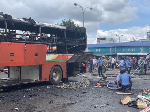 TP.HCM: Nguyên nhân xe khách trong bến xe miền Đông bốc cháy