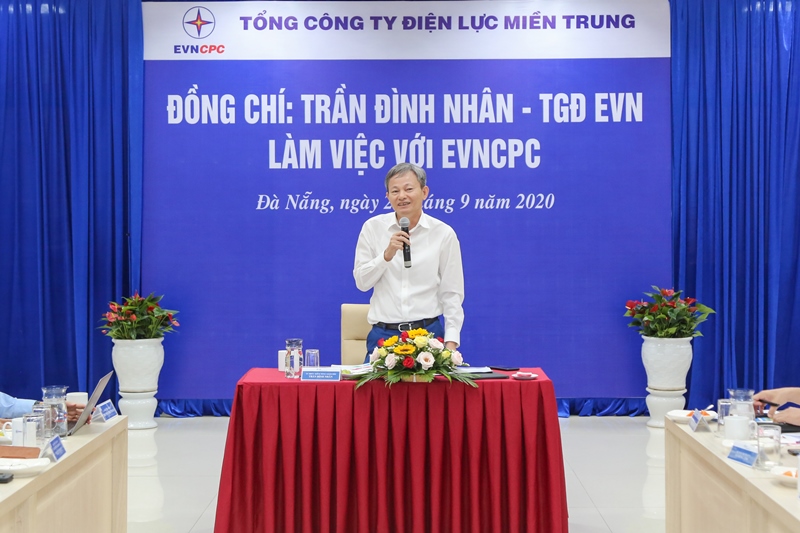 Ông Trần Đình Nhân – Tổng giám đốc EVN phát biểu chỉ đạo, kết luận (Ảnh: EVNCPC)