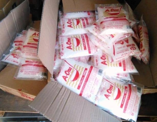 Bột ngọt giả thương hiệu A-One đ&atilde; th&agrave;nh phẩm
