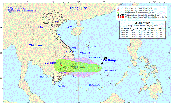 Vùng áp thấp mạnh lên, miền Trung có nguy cơ ngập lụt rất cao