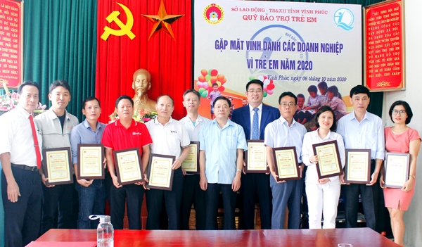 Vĩnh Phúc: Vinh danh 14 doanh nghiệp vì trẻ em năm 2020
