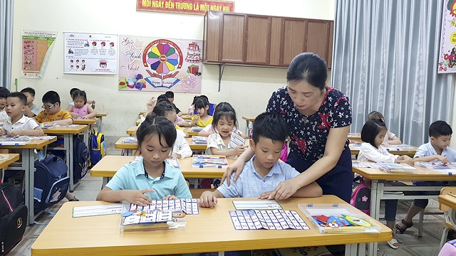 Buổi học tại Trường Tiểu học Thanh Miếu, thành phố Việt Trì