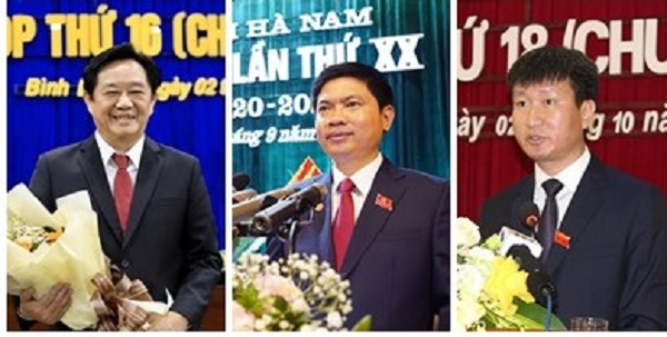Chủ tịch UBND tỉnh Bình Dương Nguyễn Hoàng Thao; Chủ tịch UBND tỉnh Hà Nam Trương Quốc Huy; Chủ tịch UBND tỉnh Yên Bái Trần Huy Tuấn (từ trái sang phải)
