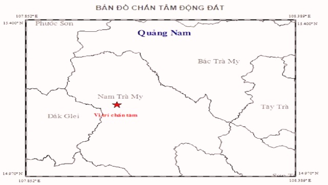 Quảng Nam: Trong 5 giờ 4 trận động đất liên tiếp