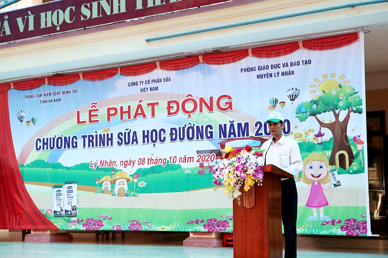 Ông Lương Mạnh Đoàn - Trưởng phòng Y tế huyện Lý Nhân chia sẻ tại lễ phát động