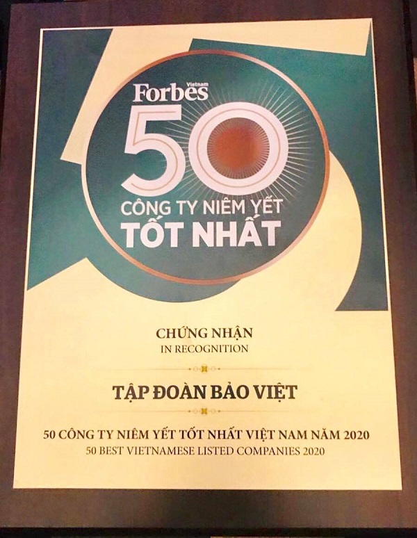 Bảo Việt: 8 năm liên tiếp dẫn đầu ngành bảo hiểm trong Top 50 công ty niêm yết tốt nhất