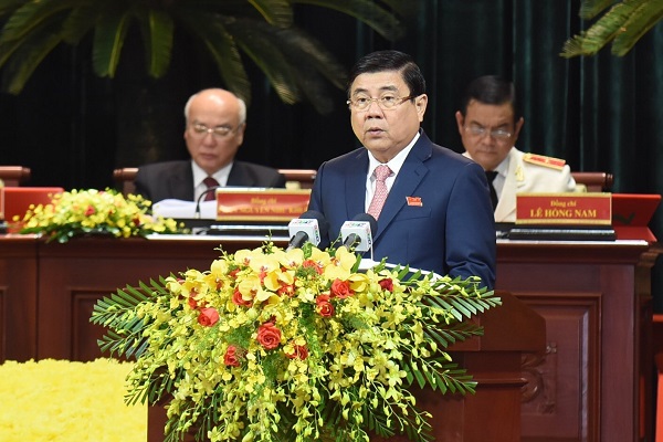 Chủ tịch UBND TP.HCM Nguyễn Thành Phong phát biểu tại Đại hội.