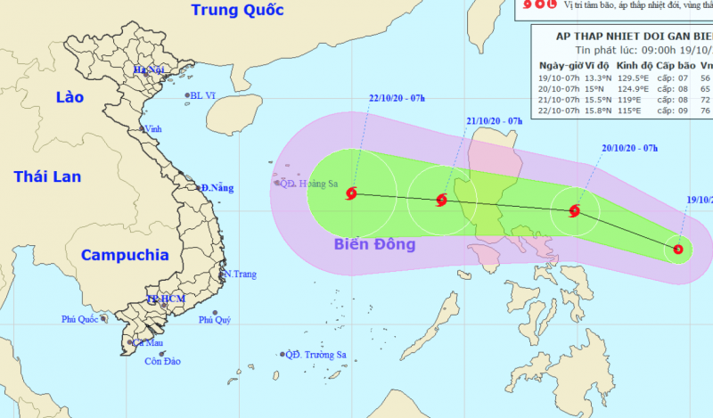 Tiếp tục xuất hiện áp thấp nhiệt đới gần Biển Đông