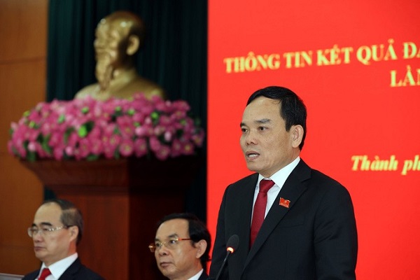 Phó Bí thư Thành ủy TP Trần Lưu Quang phát biểu tại buổi họp báo.