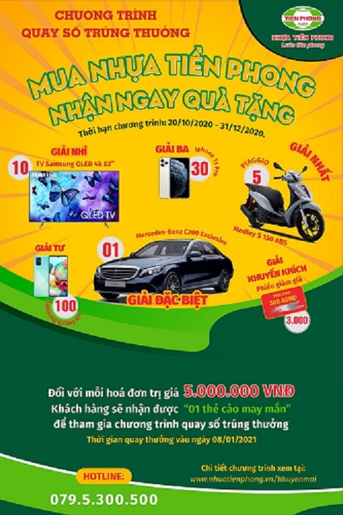 “Mua nhựa Tiền Phong- nhận ngay quà tặng” với tổng trị giá gần 6 tỷ đồng