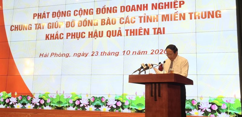 Hải Phòng tổ chức gặp mặt các doanh nghiệp và phát động ủng hộ miền Trung đang chịu thiệt hại do mưa lũ