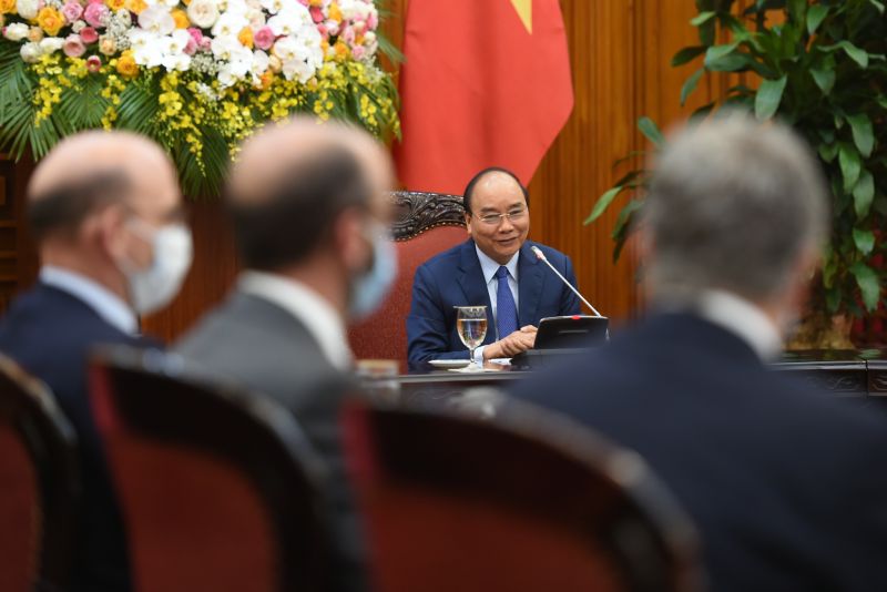 Thủ tướng Nguyễn Xuân Phúc: Chính sách tỷ giá của Việt Nam không nhằm mục đích tạo lợi thế cạnh tranh thương mại quốc tế - Ảnh: VGP/Quang Hiếu