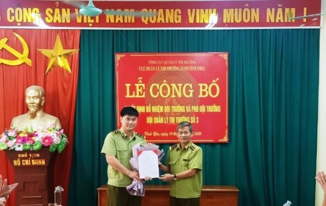 Vĩnh Phúc: Công bố Quyết định bổ nhiệm Đội trưởng, Phó Đội trưởng Đội Quản lý thị trường số 3