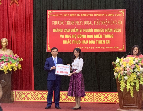 Thành phố Sông Công phát động tháng cao điểm vì người nghèo và ủng hộ đồng bào miền Trung