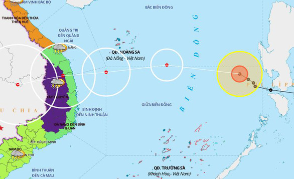 Bão số 10 sẽ suy yếu thành áp thấp nhiệt đới khi vào bờ