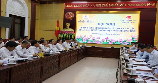 buổi làm việc với lãnh đạo UBND tỉnh Bắc Ninh về tình hình cung ứng điện và các dự án đầu tư xây dựng điện trên địa bàn tỉnh vừa diễn ra tại Bắc Ninh