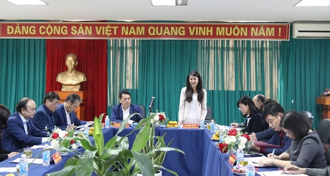 Phó chủ tịch UBND tỉnh Lạng Sơn, Đoàn Thu Hà phát biểu tại buổi làm việc