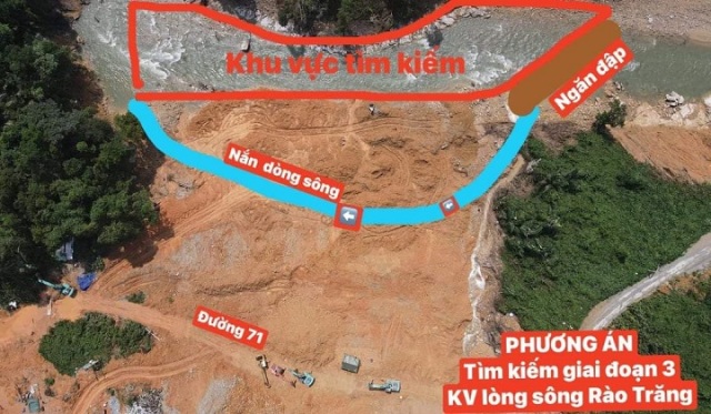 Mô hình nắn dòng sông Rào Trăng để tìm kiếm 12 nạn nhân còn mất tích