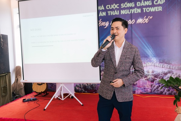 Ông Đỗ Văn Kiên – Tổng Giám Đốc PropertyX Hà Nội chia sẻ cơ hội đầu tư và an cư tại dự án Thái Nguyên Tower.