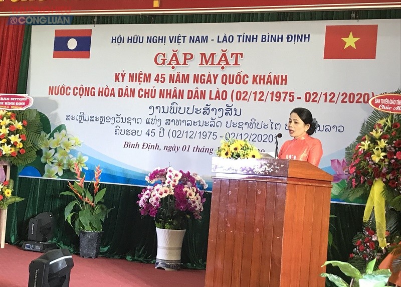 Chủ tịch Hội hữu nghị Việt Nam-Lào tỉnh Bình Định Nguyễn Thị Phong Vũ