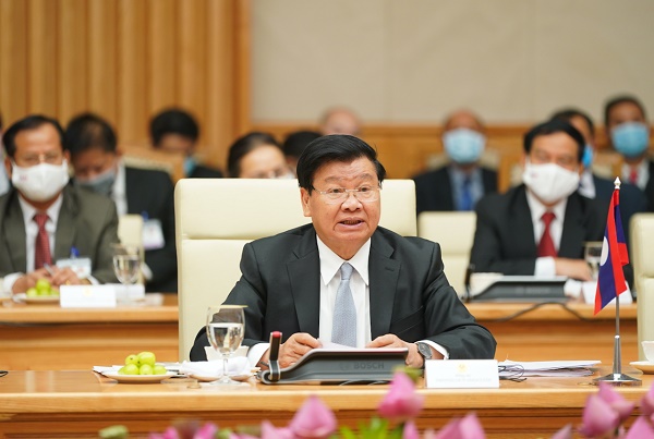 Thủ tướng Thongloun Sisoulith phát biểu tại kỳ họp.