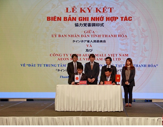 Lễ ký kết Biên bản ghi nhớ đầu tư giữa UBND tỉnh Thanh Hóa với Công ty TNHH Aeon Mall Việt Nam