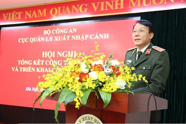 Thứ trưởng Bộ Công an Lương Tam Quang phát biểu tại hội nghị.