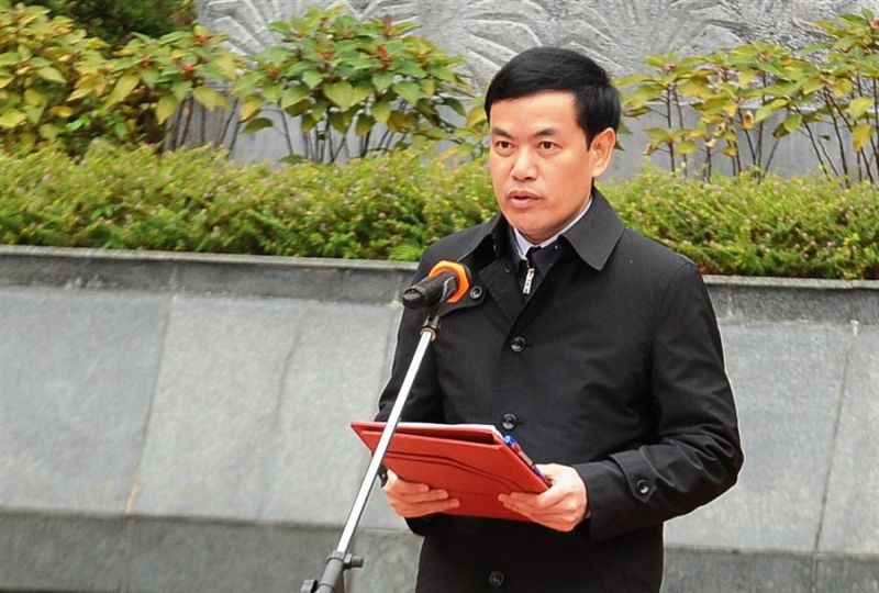 Đồng chí Sầm Việt An, Tỉnh ủy viên, Giám đốc Sở Văn hóa, Thể thao và Du lịch phát biểu tại Lễ kỷ niệm