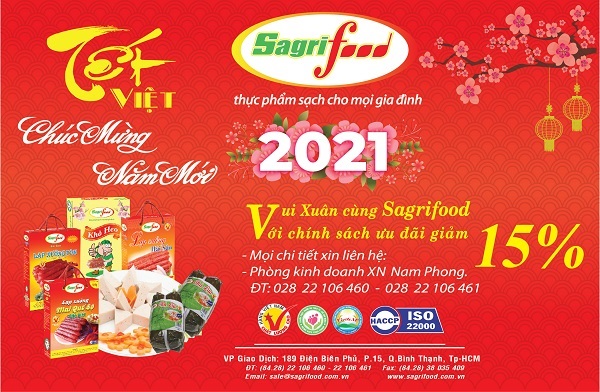 Công ty Chăn nuôi và CBTP Sài Gòn - Sagrifood vừa tung ra bộ sản phẩm chào xuân Tân Sửu 2021 với nhiều ưu đãi.