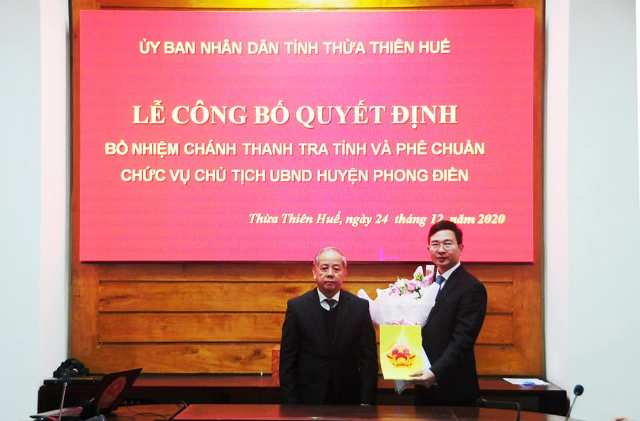 Ông Nguyễn Đình Bách phó chánh VP UBND tỉnh được bổ nhiệm làm chủ tịch huyện Phong Điền