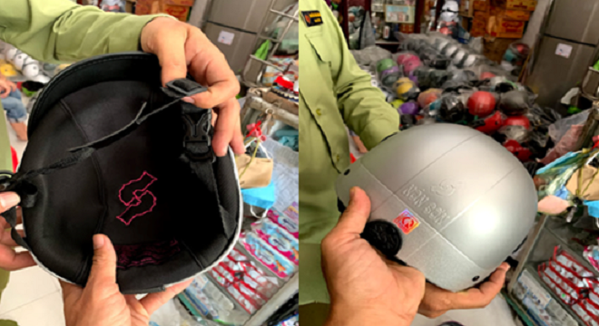 Gần 700 mũ bảo hiểm "Nón Sơn" có dấu hiệu giả mạo nhãn hiệu bị phát hiện