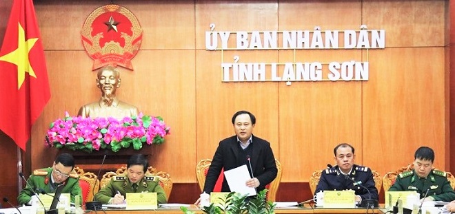 Phó chủ tịch UBND tỉnh, Trưởng Ban chỉ đạo 389 Lạng Sơn, Lương Trọng Quỳnh phát biểu chỉ đạo tại Hội nghị tổng kết công tác năm 2020