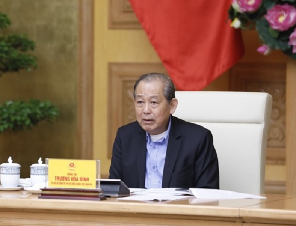 Phó thủ tướng Trương Hòa Bình chủ trì buổi làm việc. Ảnh: VGP/Nguyễn Hoàng