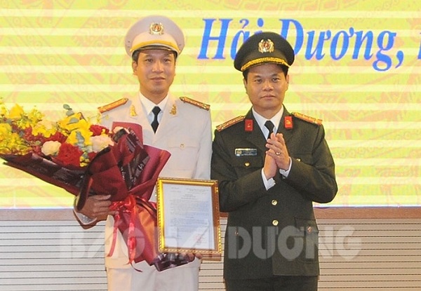 Lễ công bố quyết định điều động đại tá Lê Đức Thành giữ chức vụ Phó Giám đốc Công an tỉnh Hải Dương