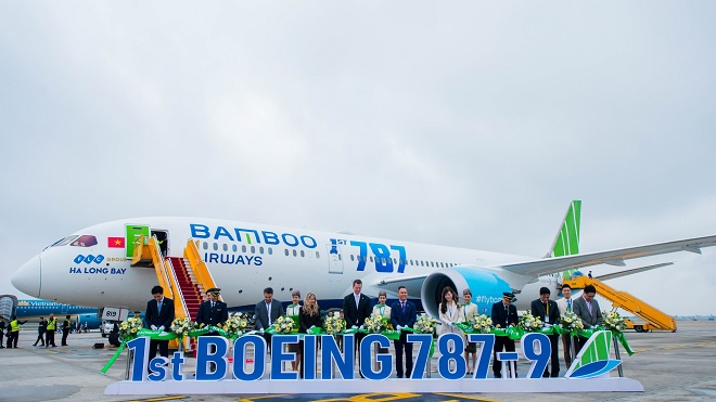 Bamboo Airways là hãng hàng không tư nhân đầu tiên tại Việt Nam khai thác máy bay thân rộng Boeing 787-9 Dreamliner