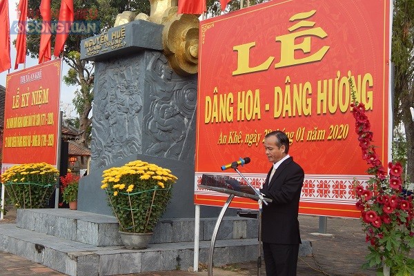 Ông Nguyễn Hùng Vỹ-Phó Bí thư Thị ủy, Chủ tịch UBND thị xã An Khê ôn lại trang sử hào hùng của cuộc Khởi nghĩa Nông dân Tây Sơn