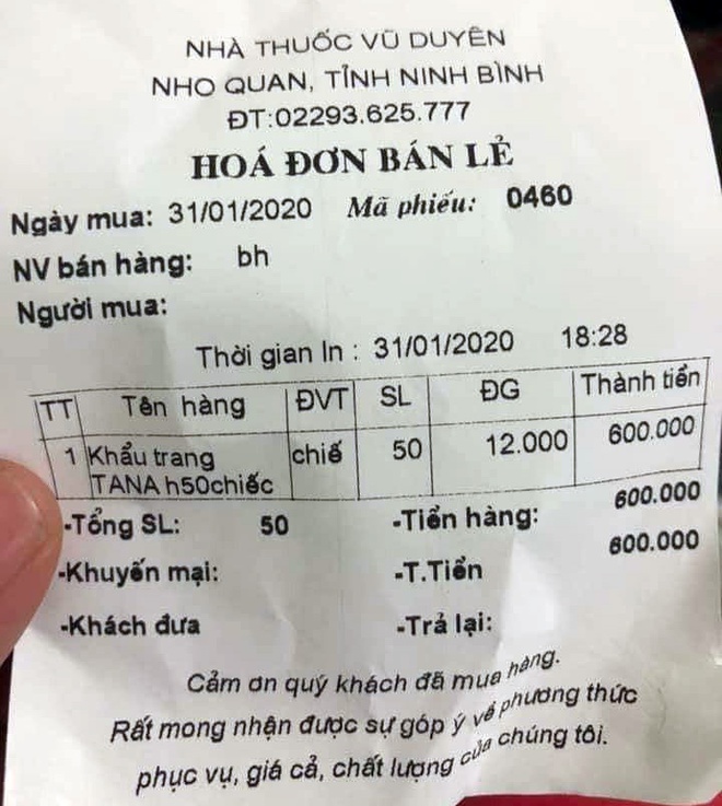 Ninh Bình: Xử phạt 15 triệu với cơ sở bán tăng giá khẩu trang y tế tăng giá gấp 10 lần ngày thường