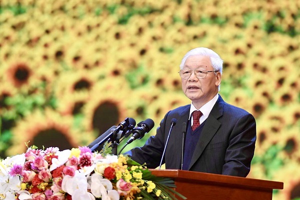 Tổng Bí thư, Chủ tịch nước Nguyễn Phú Trọng trình bày diễn văn tại lễ kỷ niệm