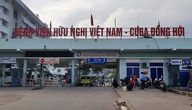 Bệnh viện hữu nghị Việt Nam - Cuba Đồng Hới nơi có 7 bệnh nhân đang được cách ly, theo dõi.