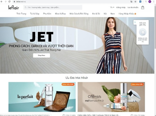 Website thương mại điện tử Leflair ngừng hoạt động