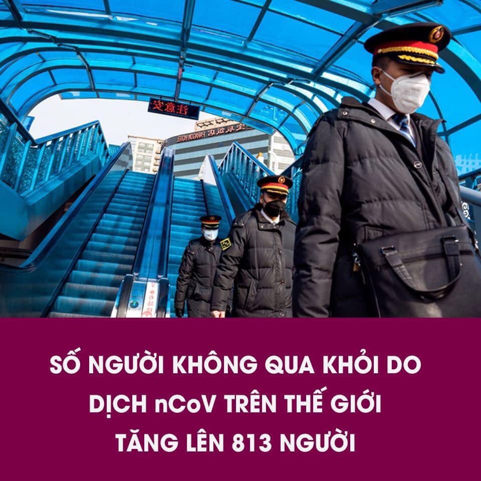 Thế giới đã có ít nhất 813 người tử vong vì dịch cúm Corona