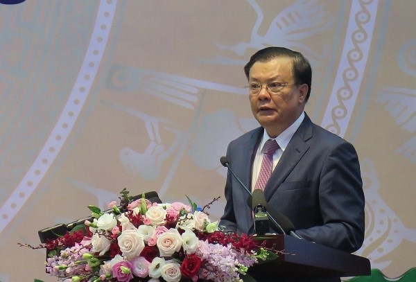 Bộ trưởng Bộ Tài chính, Chủ tịch Hội đồng Quản lý BHXH Việt Nam Đinh Tiến Dũng phát biểu tại Hội nghị