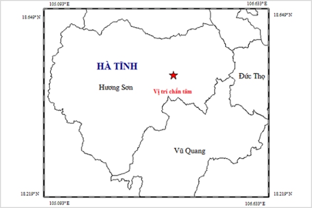 Huyện Hương Sơn (Hà Tĩnh): Động đất 2.7 độ richter, dư chấn rung lắc nhẹ