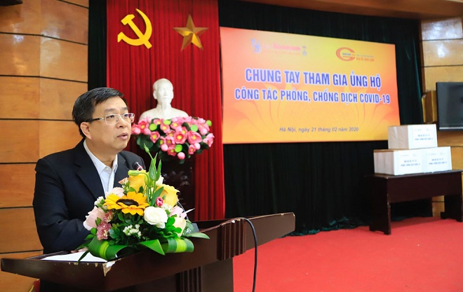 Ông Nguyễn Hoàng Long - Tổng Biên tập Báo Hànộimới phát biểu tại buổi lễ