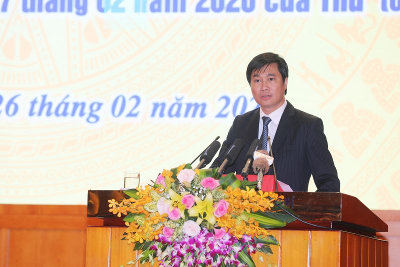 Ông Nguyễn Tường Văn - Thứ trưởng Bộ Xây dựng phát biểu tại hội nghị.